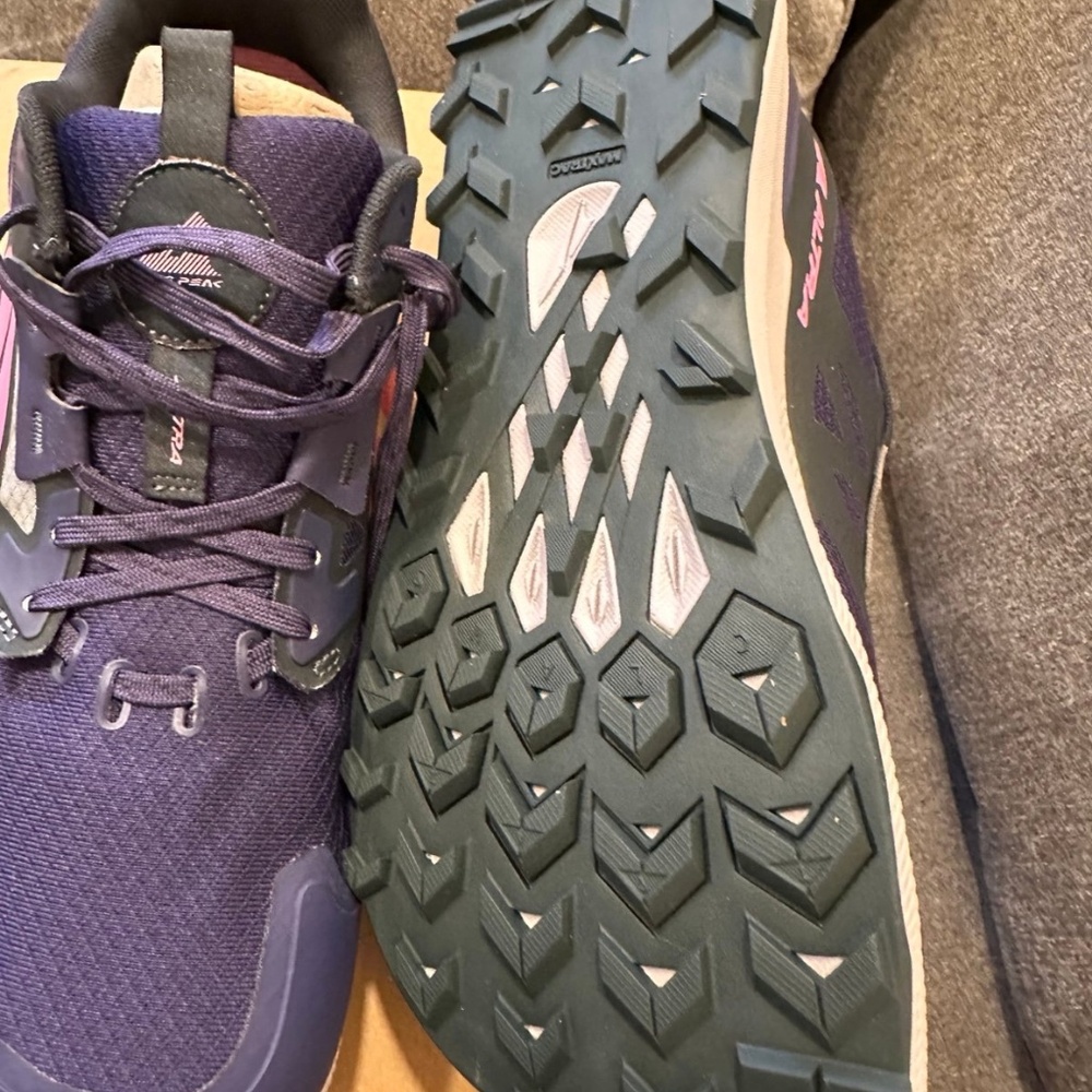 Shoes Altra W lone peak 7 dark purple shoe size 9.5. Never worn. - Picture 4 of 6